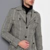 K7542 DEWBERRY MEN'S COAT-PLAID GREY