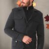 K7542 DEWBERRY MEN'S COAT-PLAIN ANTHRACITE