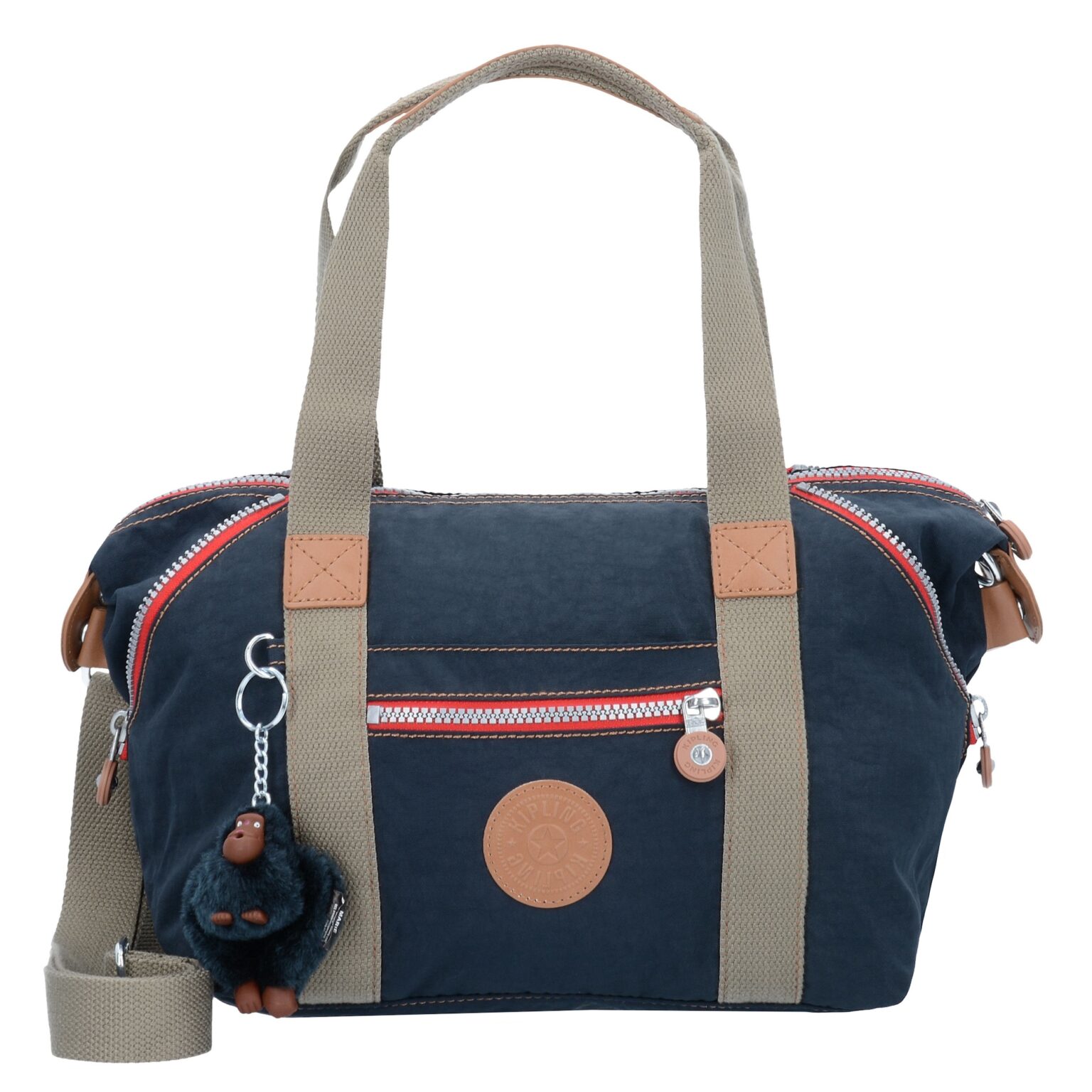 KIPLING Kézitáska  világos bézs / ultramarin kék / piros