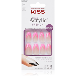 KISS Acrylic French Color műköröm Squared 28 db-ár