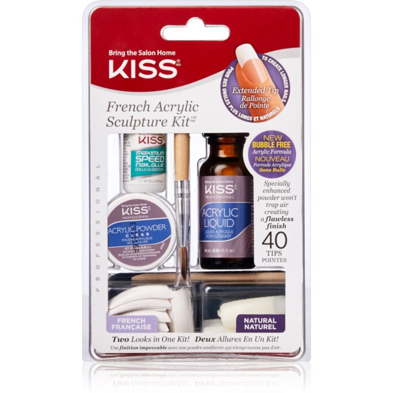 KISS French Acrylic Sculpture Kit szett a francia manikűrhöz 40 db-Ár