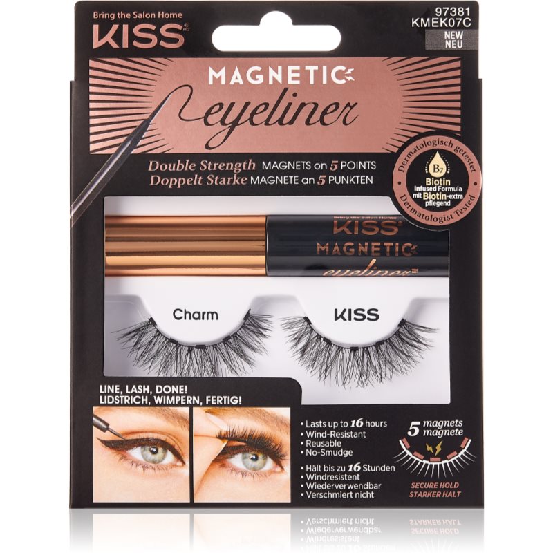 KISS Magnetic Eyeliner & Eyelash Kit mágneses műszempilla 07 Charm 5 g-Ár