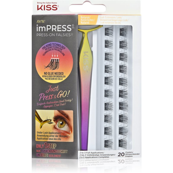 KISS imPRESS Press-on Falsies csomós műszempilla 01 Natural 20 db-Ár