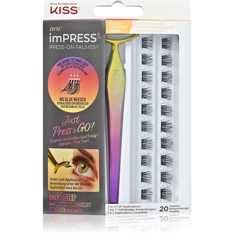 KISS imPRESS Press-on Falsies csomós műszempilla 01 Natural 20 db-Ár