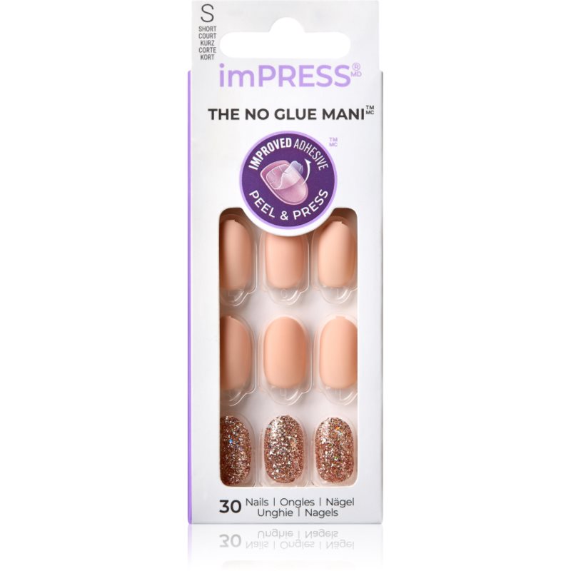 KISS imPRESS The No Glue Mani Short műköröm öntapadós Evanesce 30 db-Ár