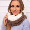 KN14 Women's two-tone mocha+ecru chimney