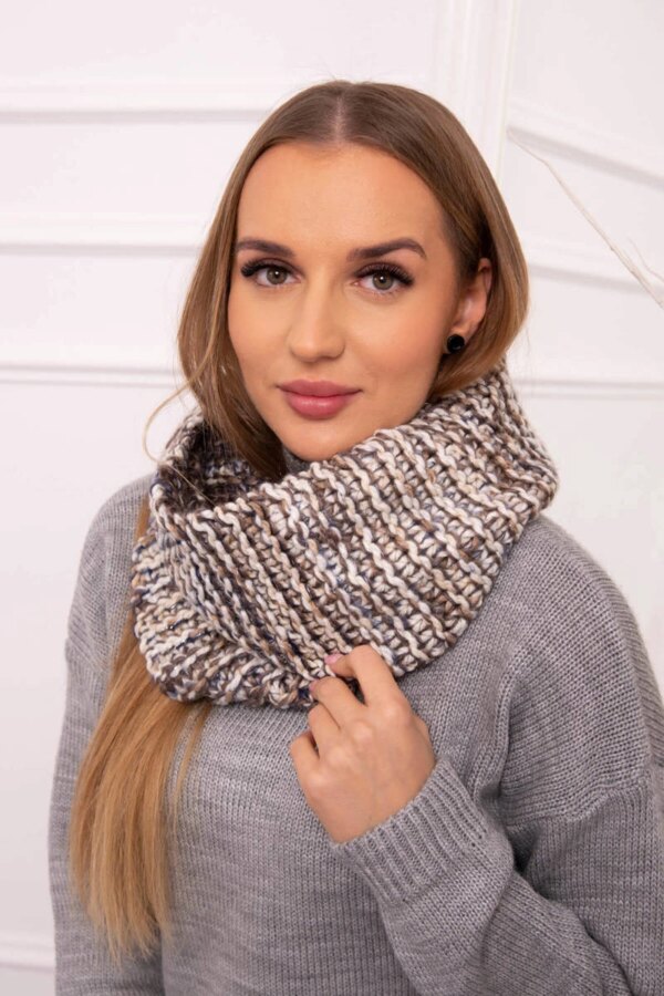 KN16 Women's chimney ecru+mocca