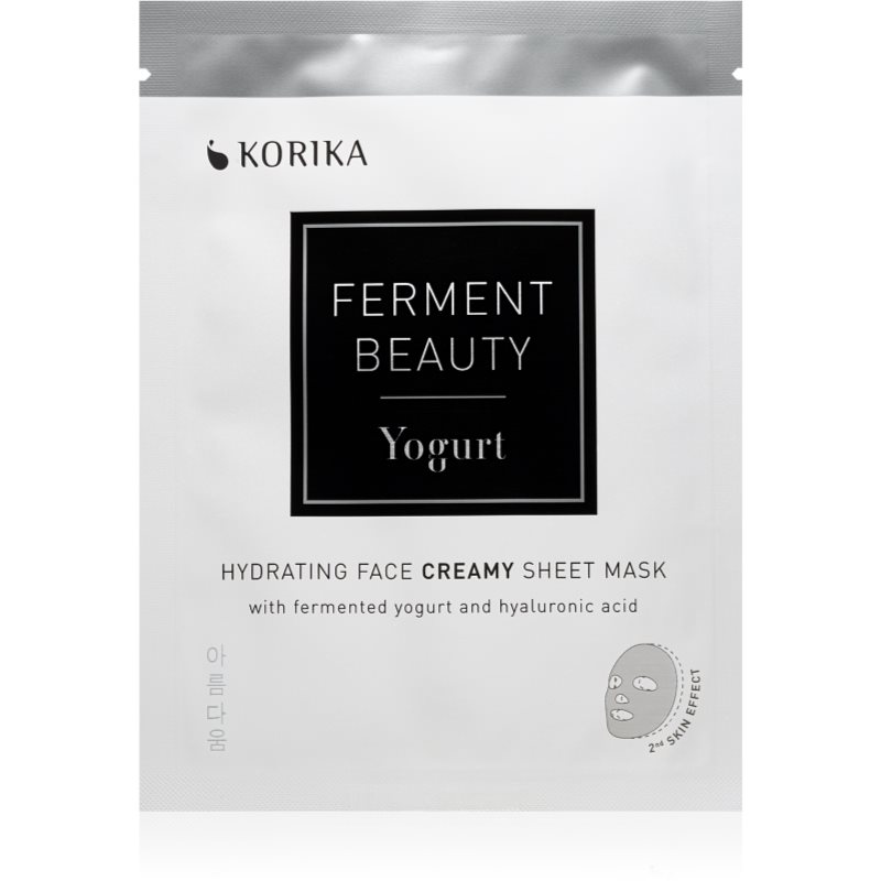 KORIKA FermentBeauty Hydrating Face Sheet Mask with Fermented Yogurt and Hyaluronic Acid hidratáló gézmaszk fermentált joghurttal és hialuronsavval 23-Eredeti