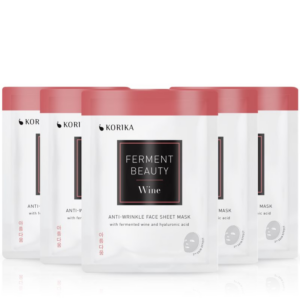 KORIKA FermentBeauty Set of 5 Anti-wrinkle Face Sheet Masks with Fermented Wine and Hyaluronic Acid arcmaszk szett kedvezményes áron-Ár