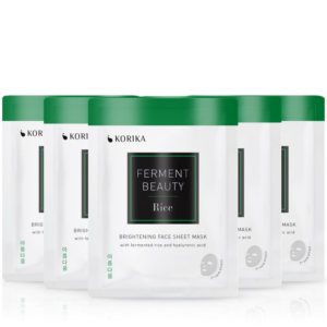 KORIKA FermentBeauty Set of 5 Brightening Face Sheet Masks with Fermented Rice and Hyaluronic Acid arcmaszk szett kedvezményes áron-Eredeti