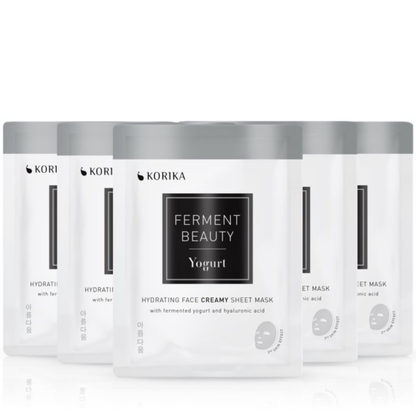 KORIKA FermentBeauty Set of 5 Hydrating Face Sheet Masks with Fermented Yogurt and Hyaluronic Acid arcmaszk szett kedvezményes áron-Ár