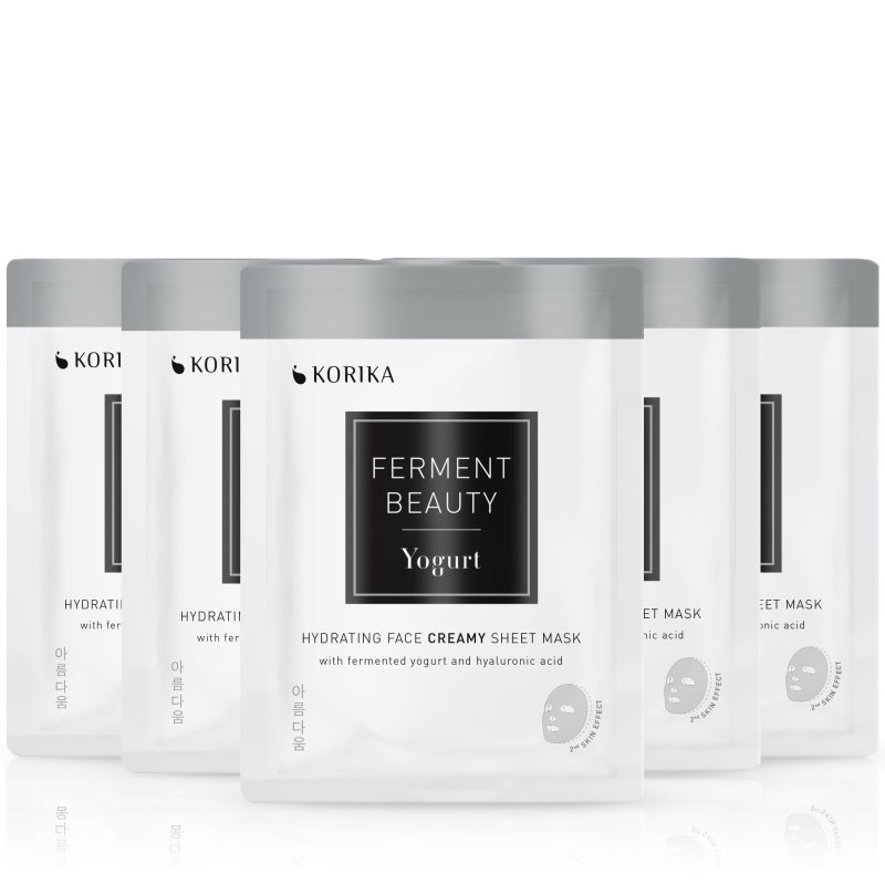 KORIKA FermentBeauty Set of 5 Hydrating Face Sheet Masks with Fermented Yogurt and Hyaluronic Acid arcmaszk szett kedvezményes áron-Ár