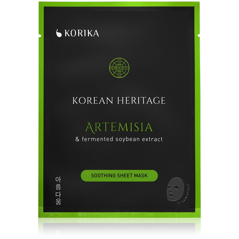 KORIKA Korean Heritage Artemisia & Fermented Soybean Extract Soothing Sheet Mask nyugtató hatású gézmaszk 25 g-Ár