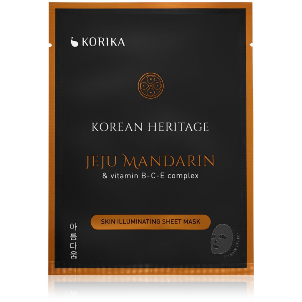 KORIKA Korean Heritage Jeju Mandaring & Vitamin B-C-E Complex Skin Illuminating Sheet Mask fehérítő gézmaszk 25 g-Ár