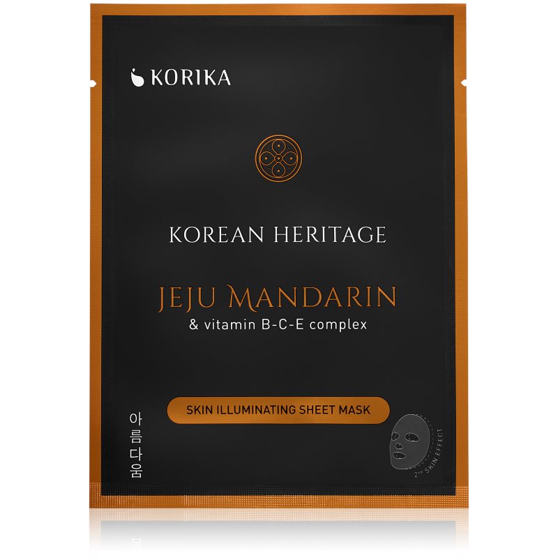 KORIKA Korean Heritage Jeju Mandaring & Vitamin B-C-E Complex Skin Illuminating Sheet Mask fehérítő gézmaszk 25 g-Ár