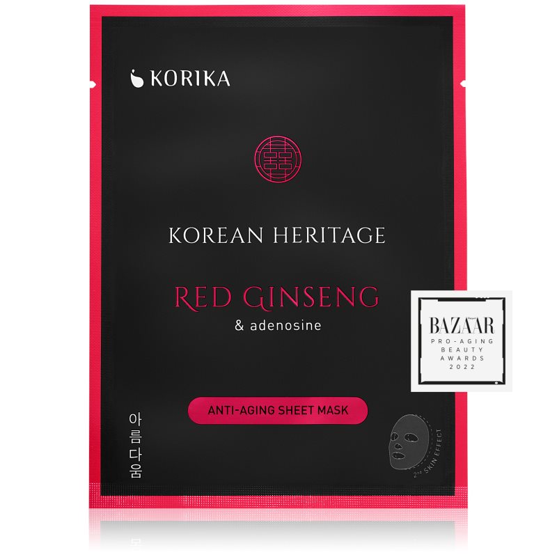 KORIKA Korean Heritage Red Ginseng & Adenosine Anti-aging Sheet Mask ráncok elleni gézmaszk 25 g-Ár