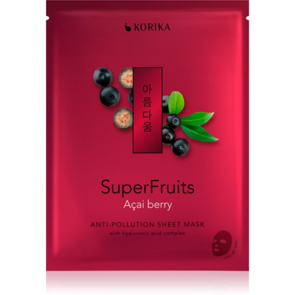 KORIKA SuperFruits Acai Berry - Anti-pollution Sheet Mask arcmaszk méregtelenítő hatással Acai berry 25 g-Ár