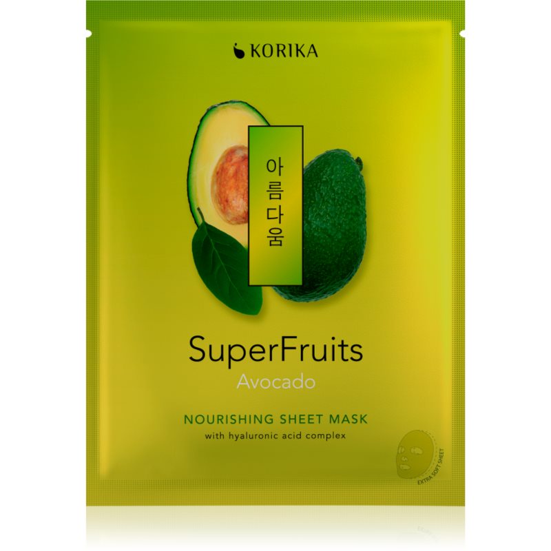 KORIKA SuperFruits Avocado - Nourishing Sheet Mask tápláló gézmaszk Avocado 25 g-Ár