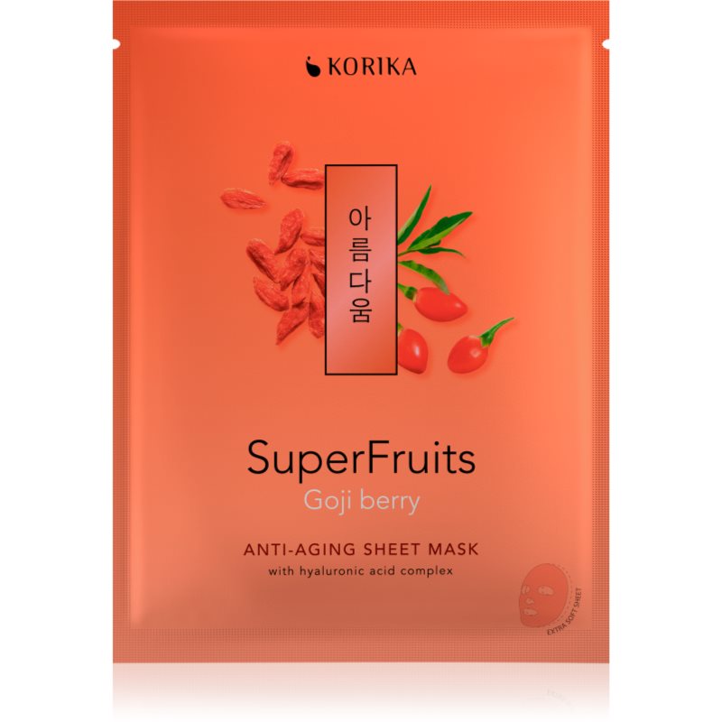 KORIKA SuperFruits Goji Berry - Anti-aging Sheet Mask fiatalító arcmaszk Goji berry 25 g-Ár