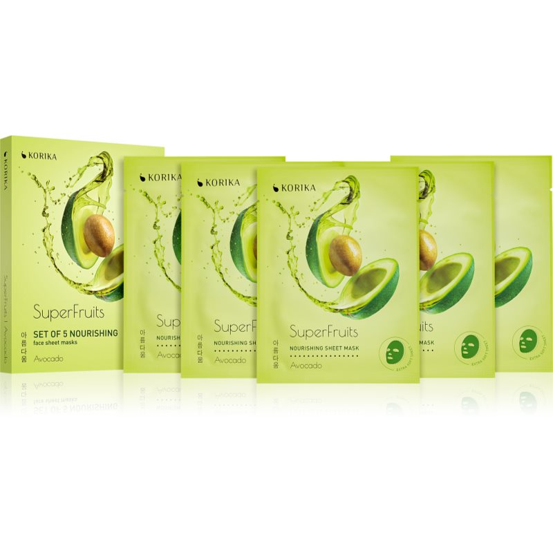 KORIKA SuperFruits arcmaszk szett kedvezményes áron tápláló hatással Avocado-Ár