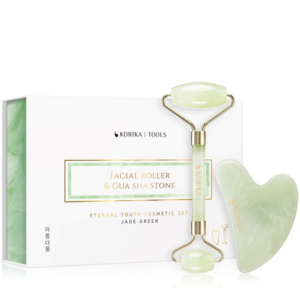 KORIKA Tools Face Roller & Gua Sha masszázs henger az arcra és masszázs szegédeszköz Jade Green-Ár