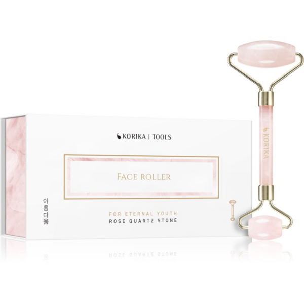 KORIKA Tools Face Roller Rose Quartz Stone masszázs henger az arcra és a nyakra Quartz Roller Pink 1 db-Ár
