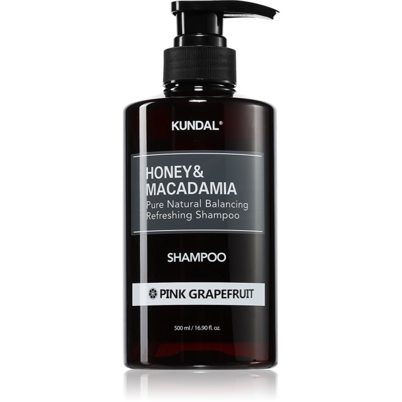 KUNDAL Honey & Macadamia Pink Grapefruit természetes sampon száraz és sérült hajra 500 ml-ár