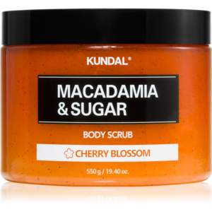 KUNDAL Macadamia & Sugar Cherry Blossom cukros peeling bambuszvajjal 550 g-ár