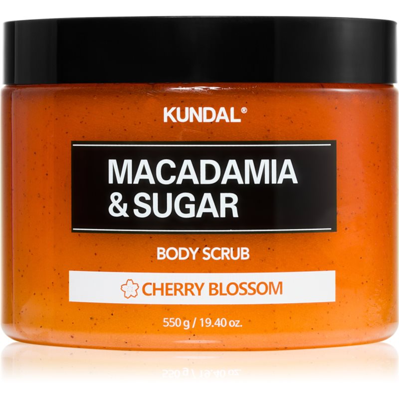 KUNDAL Macadamia & Sugar Cherry Blossom cukros peeling bambuszvajjal 550 g-ár