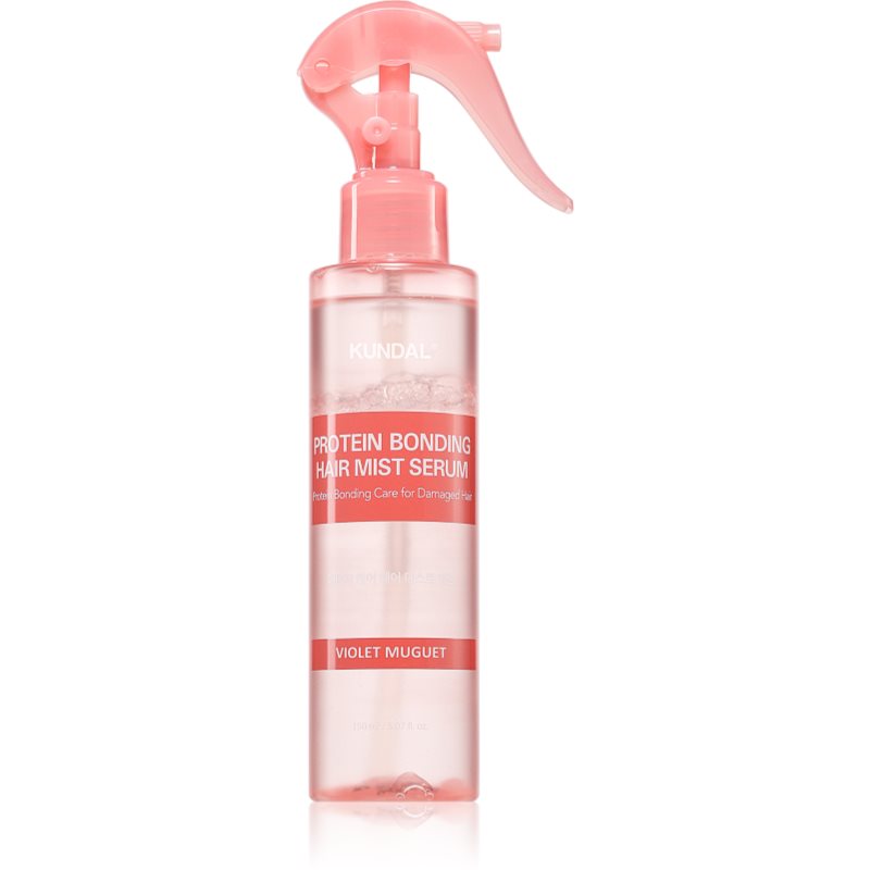 KUNDAL Protein Bonding Care Hair Mist Serum erősítő és regeneráló hajszérum száraz és sérült hajra illattal Violet Muguet 150 ml