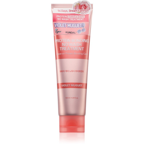 KUNDAL Protein Bonding Care No Wash Treatment leöblítést nem igénylő ápolás a károsult hajra illattal Violet Muguet 130 ml