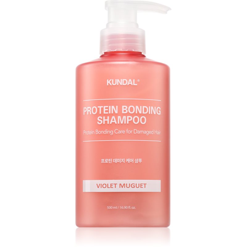 KUNDAL Protein Bonding Care Shampoo tápláló sampon száraz és sérült hajra illattal Violet Muguet 500 ml