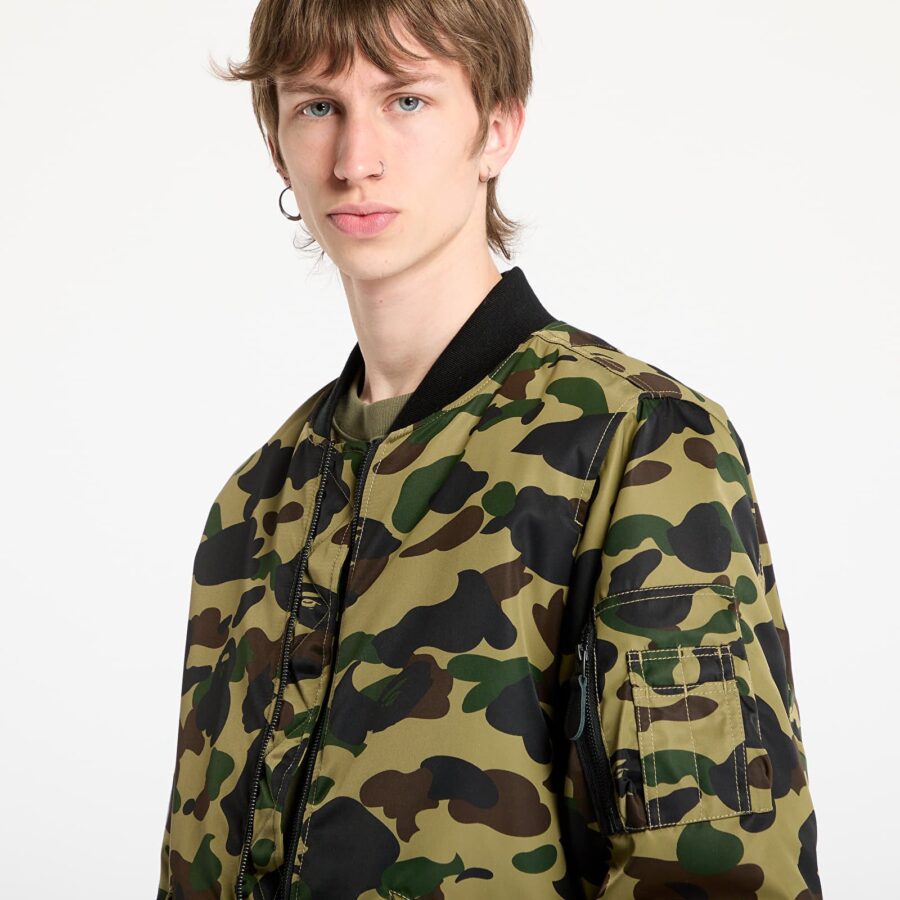 Kabát A BATHING APE 1St Camo Shark Ma-1 Jacket UNISEX Green L-alacsony-ár