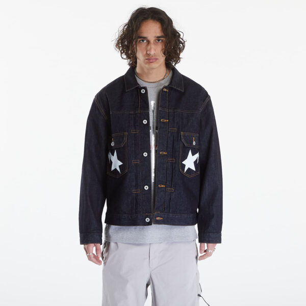 Kabát A BATHING APE Sta Denim Jacket Type-02 Navy Blue L-alacsony-ár