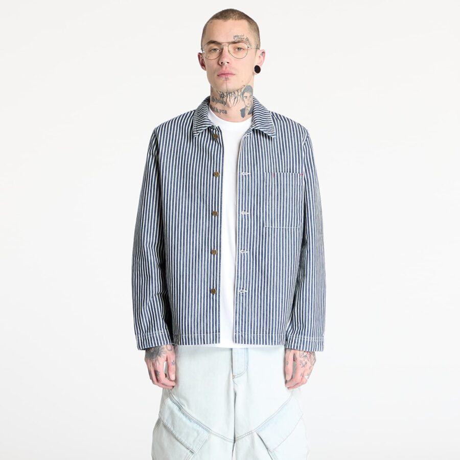 Kabát A.P.C. Raphael Jacket Blue/ White S-alacsony-ár