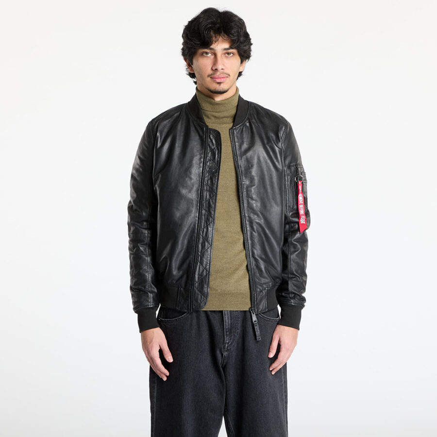 Kabát Alpha Industries Inc. MA-1 Leather Black XL-alacsony-ár