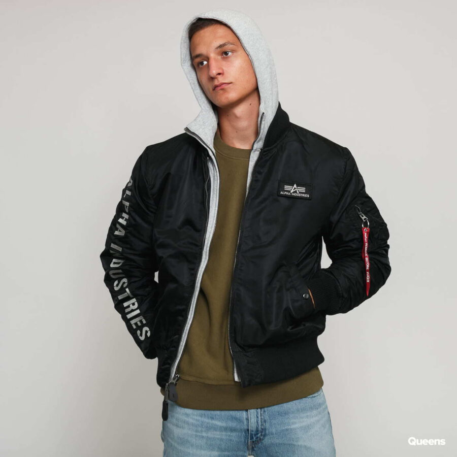 Kabát Alpha Industries MA-1 D-Tec SE Black / Grey M-alacsony-ár