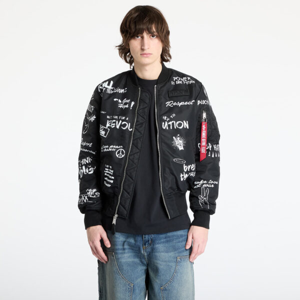 Kabát Alpha Industries MA-1 Peace Black M-alacsony-ár