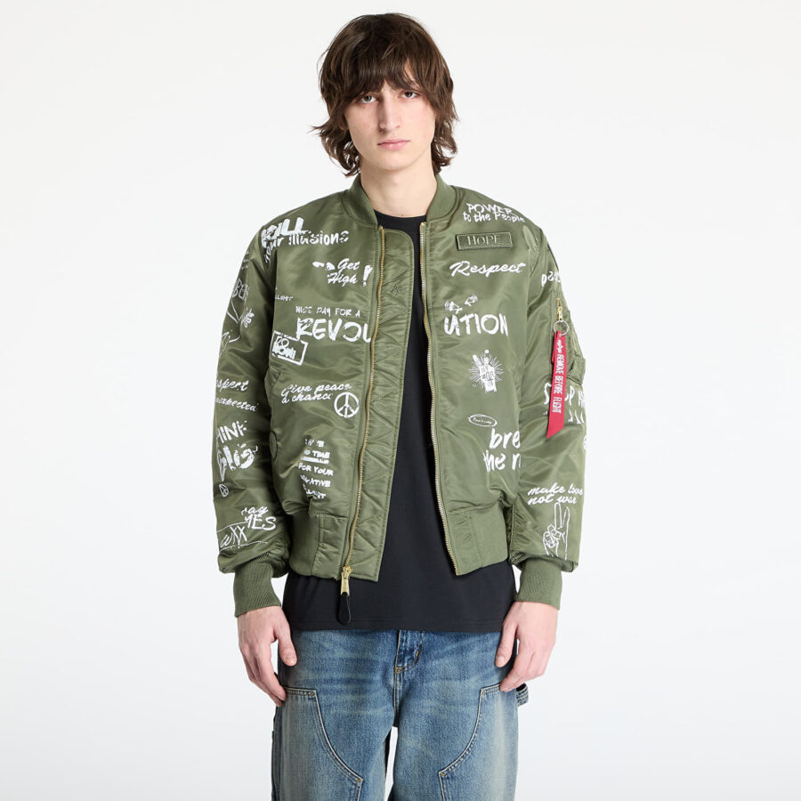 Kabát Alpha Industries MA-1 Peace Sage Green M-alacsony-ár