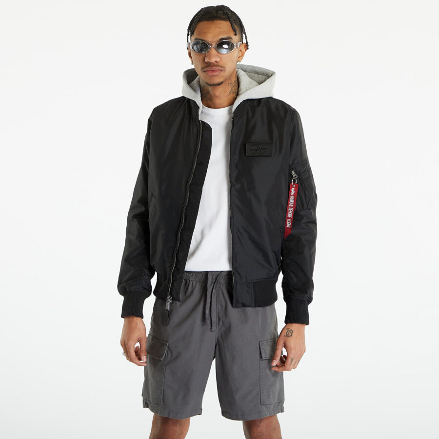 Kabát Alpha Industries MA-1 TT Hood Black S-alacsony-ár