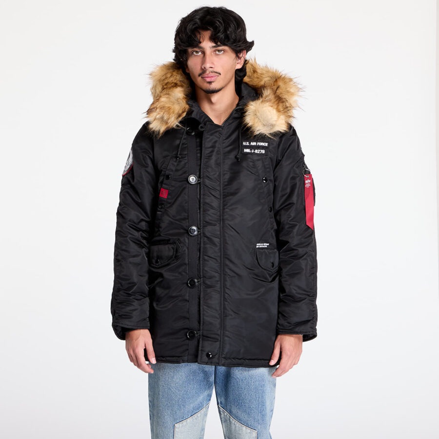 Kabát Alpha Industries N-3B Airborne Black M-alacsony-ár