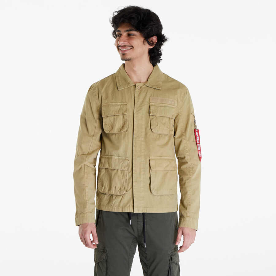 Kabát Alpha Industries Ripstop Cargo Overshirt Light Olive L-alacsony-ár