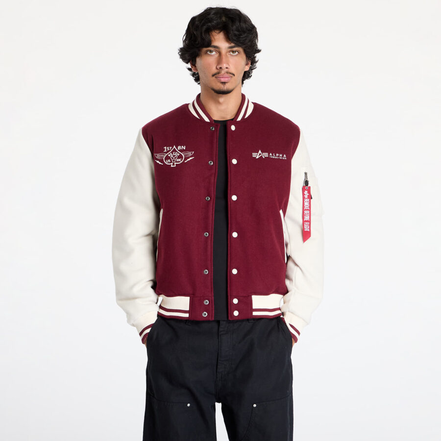 Kabát Alpha Industries Varsity Air Force Jacket Burgundy L-alacsony-ár