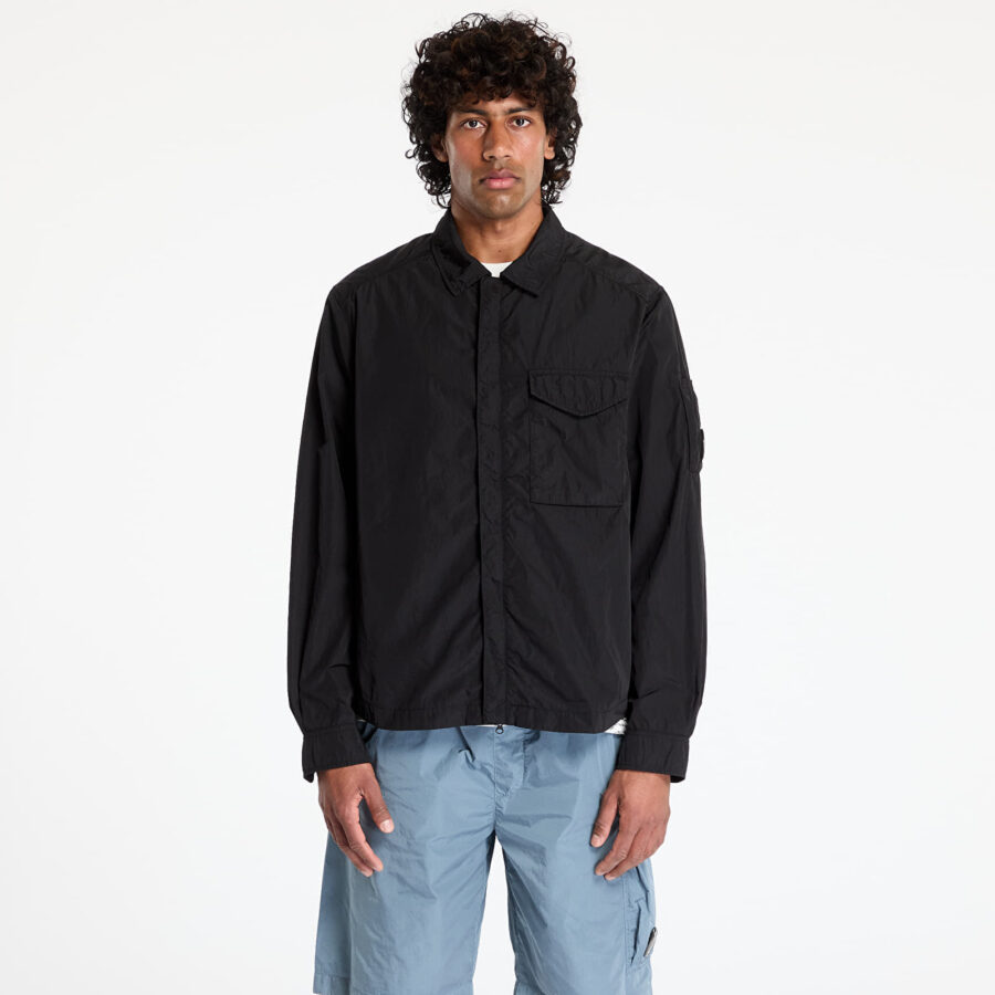 Kabát C.P. Company Chrome-R Full Zip Overshirt Black S-alacsony-ár