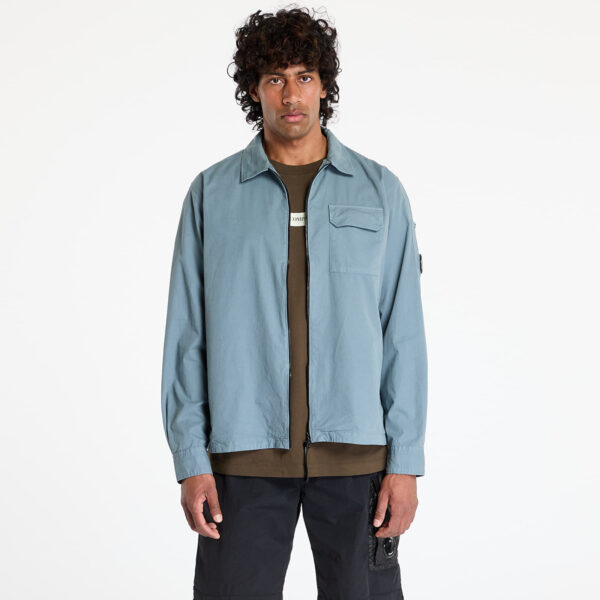 Kabát C.P. Company Organic Gabardine Full Zip Overshirt Stormy Weather M-alacsony-ár