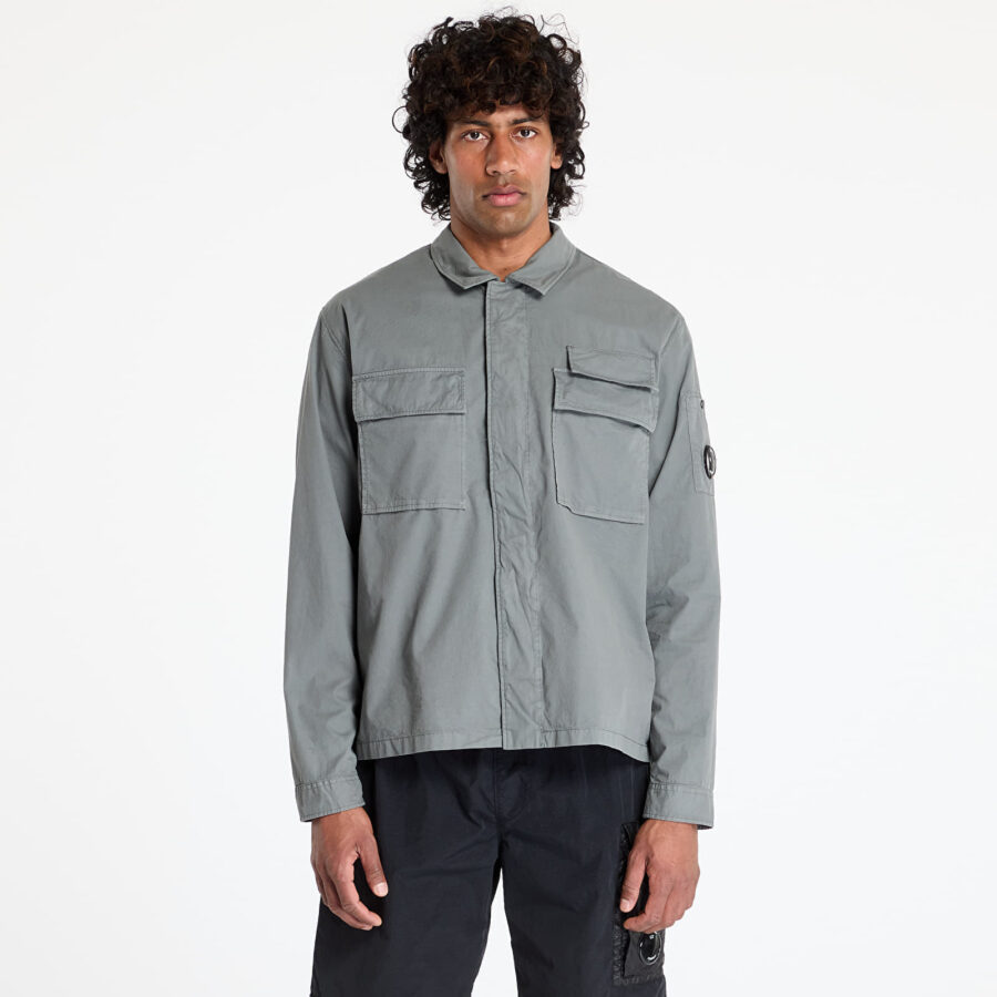 Kabát C.P. Company Organic Gabardine Utility Lens Shirt Smoked Pearl S-alacsony-ár