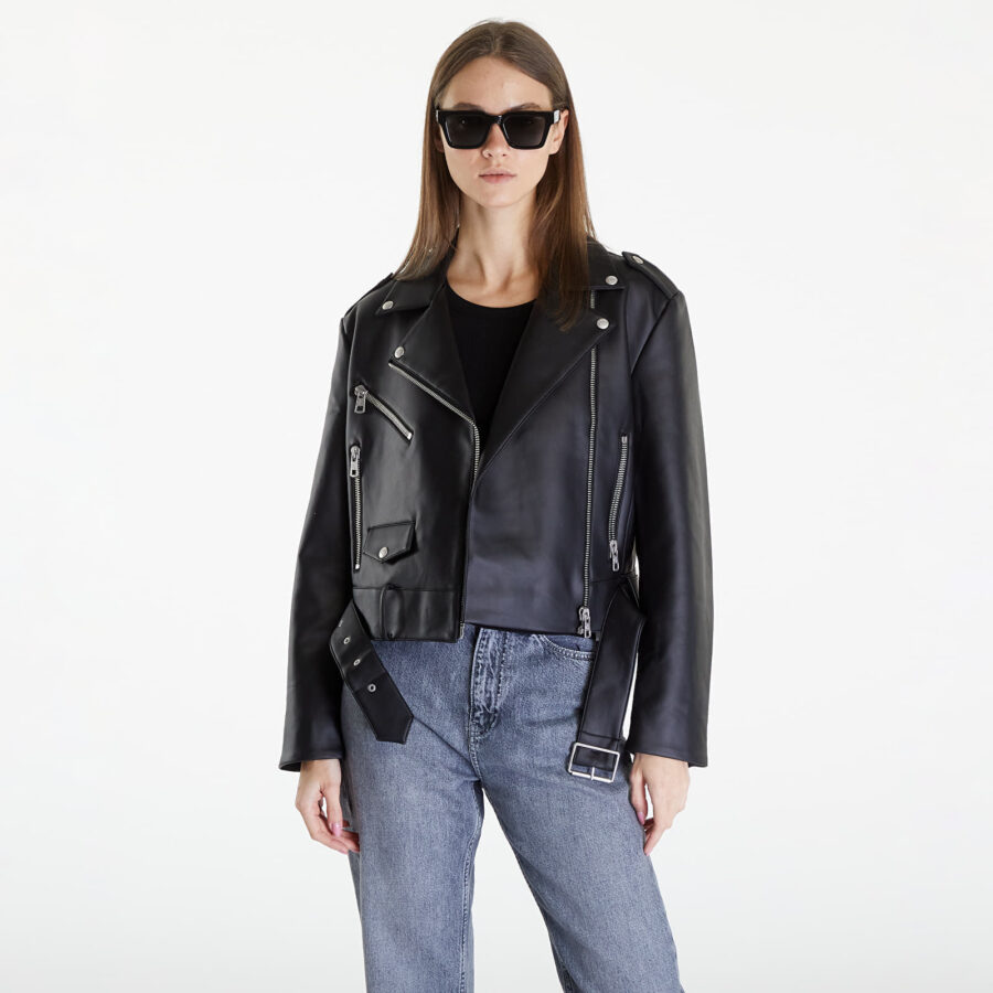 Kabát Calvin Klein Jeans Classic Faux Leather Black L-alacsony-ár