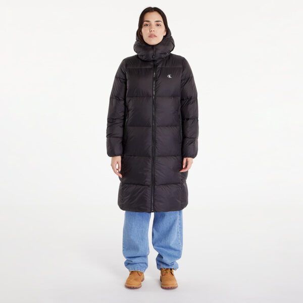 Kabát Calvin Klein Jeans Down Long Puffer Jacket Black S-alacsony-ár