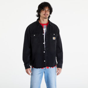 Kabát Carhartt WIP Harvey Shirt Jac UNISEX Black Dark Used Wash XS-alacsony-ár
