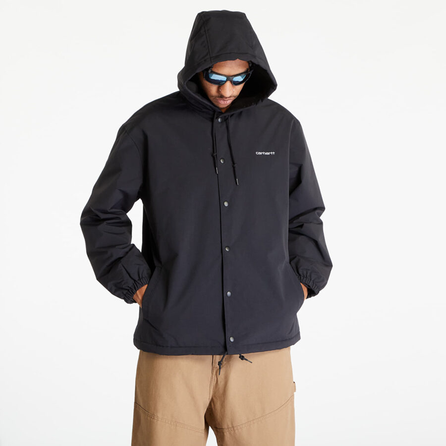 Kabát Carhartt WIP Hooded Coach Jacket UNISEX Black/ White XS-alacsony-ár